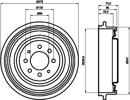 HELLA PAGID stabdžių būgnas 8DT 355 301-271